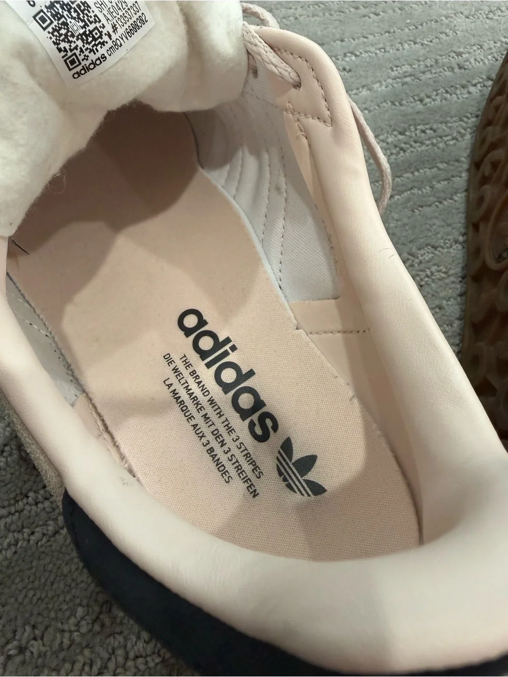 Adidas Gazelle Bold Platform Suede Sneakers Cream Black Gum Size 8